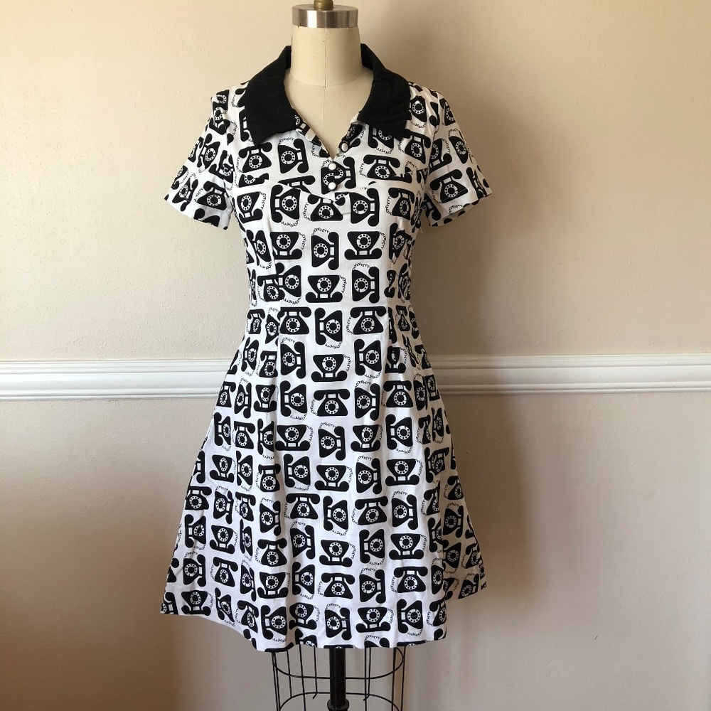 BEA & DOT By MODCLOTH Retro Telephone Dress Medium